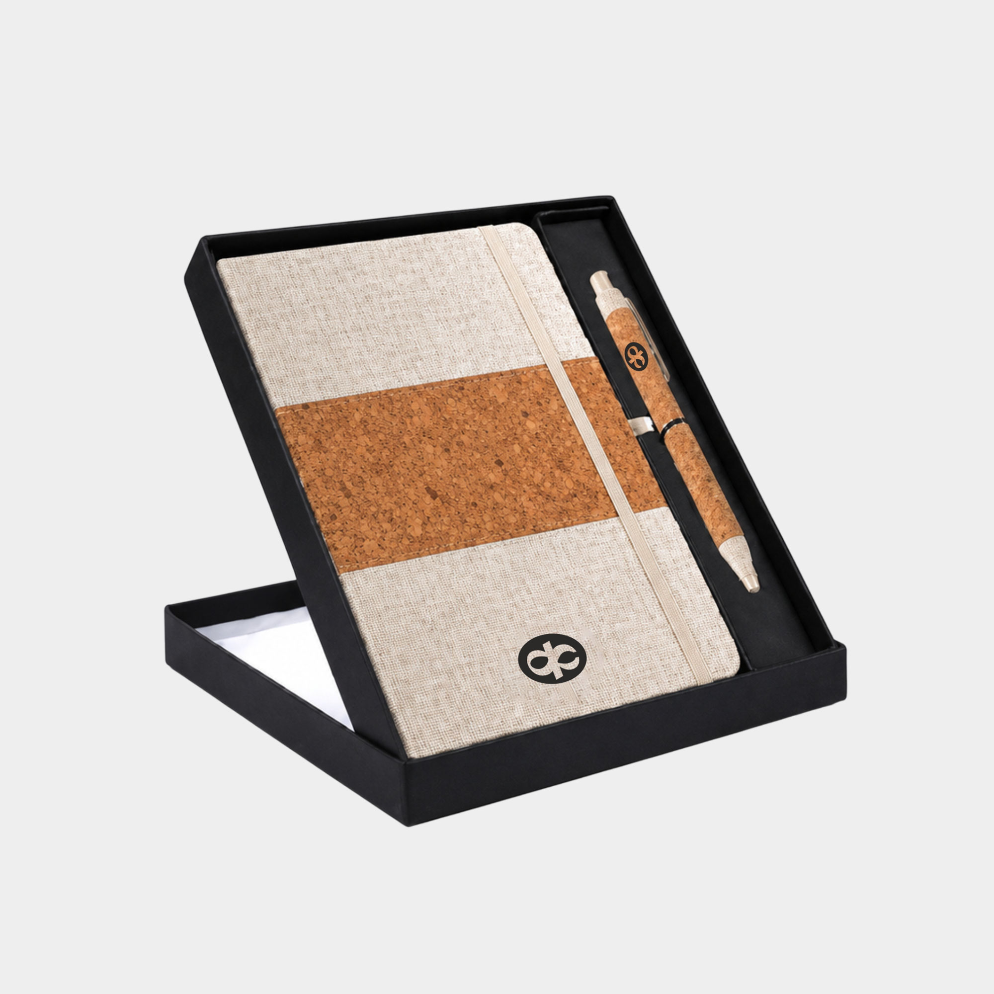 Notebook Gift set Eco: Cork & Linen A5 Notebook With Cork Bamboo Fiber Pen